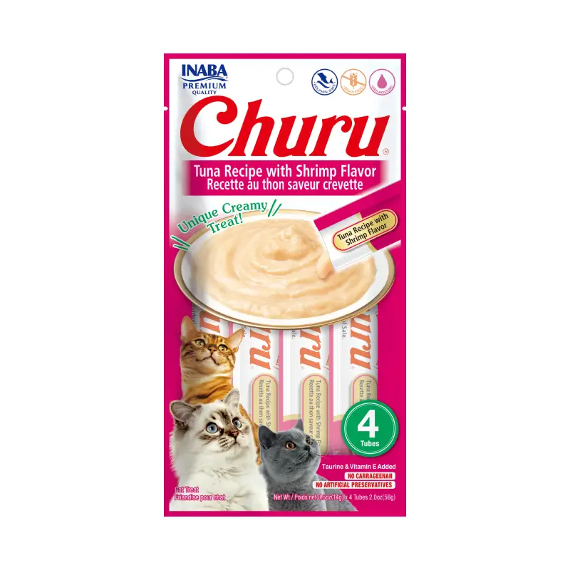 USA666 Inaba Churu Gato Atún con Camarón 56g - Imagen 1