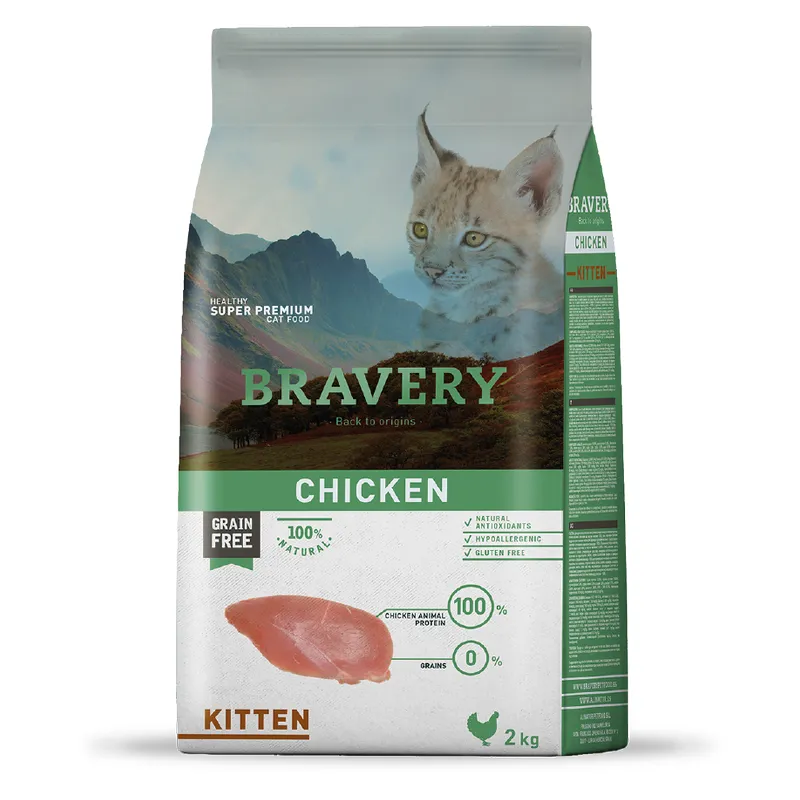 4GA020031 Bravery Kitten Chicken 2 kg - Imagen 1