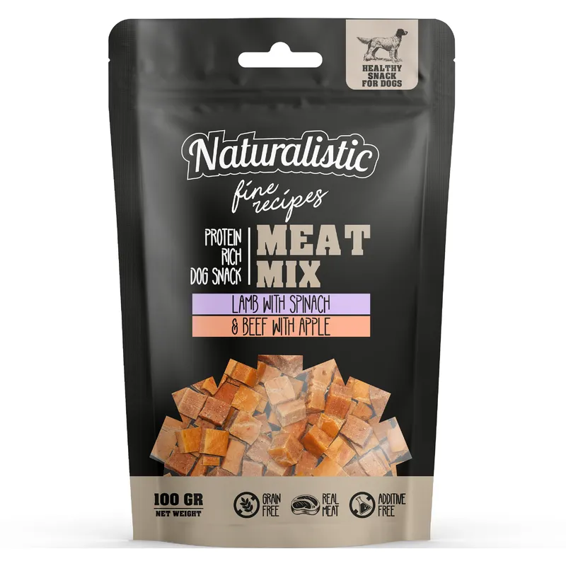 C2265 Naturalistic Snack Meat Mix Cordero y Vacuno para Perros 100 g - Imagen 1